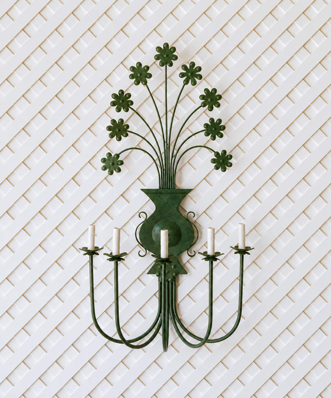 Floral Sconce - Reproduction Verdigris